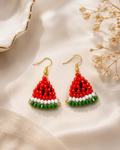 watermelon beaded earring