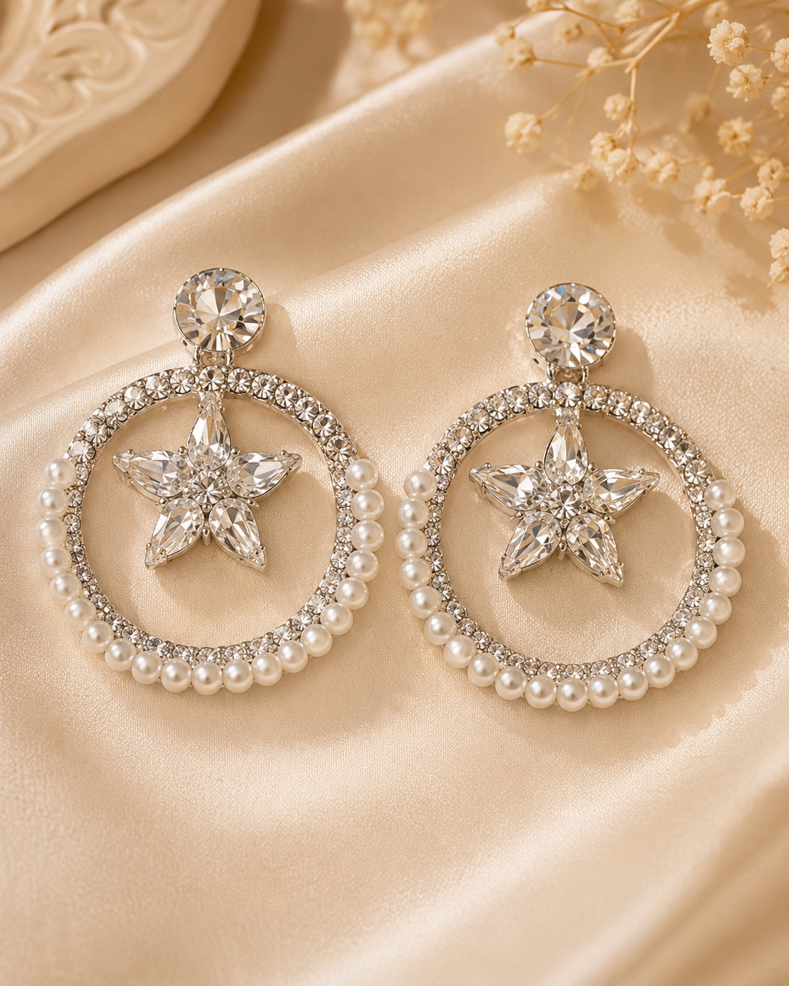 Pearp hoop earring