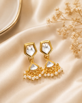 Kundan Pearl Drop Earrings | Gold-Plated Ethnic Earrings