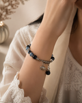 Blue Beaded Elephant Charm Bracelet